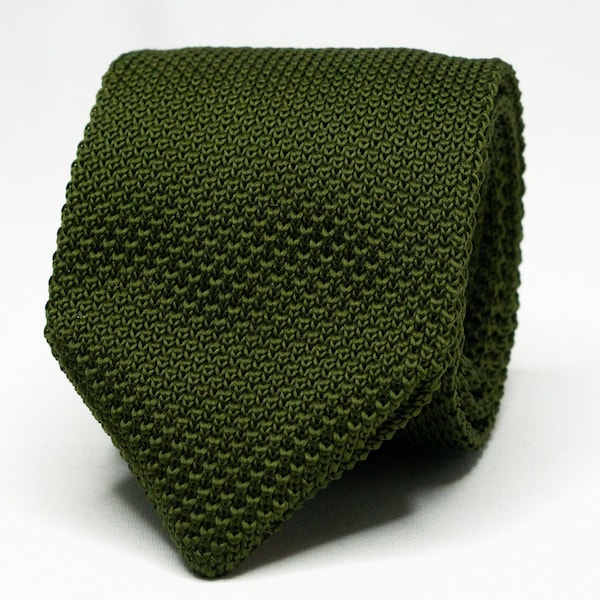 Solid Olive Green Tie Knit Grenadine Tie Sage Green Necktie for Men Groom Groomsmen Wedding Suit Tie Casual Tie Work Office Necktie