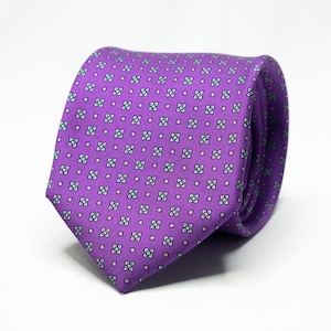 Purple Floral Tie Mens Flower Tie Lavender Wedding Tie Lilac Wedding Groom Tie Groomsmen Gift Tie Mens Suit Accessories
