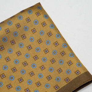 Yellow Silk Pocket Square Mens Bronze Pocket Square Mustard Pocket Square Groom Wedding Pocket Square Floral Pocket Square