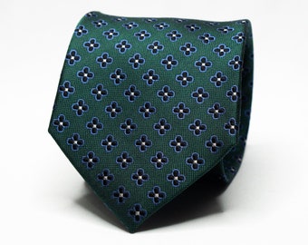 Cravate vert émeraude Cravate en soie verte pour homme Cravate en soie verte pour homme Cravate de mariage verte pour homme Cravate à fleurs bleues Cravate à fleurs pour homme