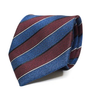 Corbata azul y burdeos Corbata de hombre con rayas Look clásico Estilo vintage Novio y novio Accesorios Traje Atuendo