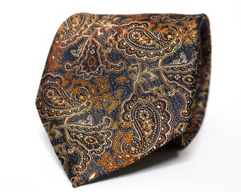 Black and Burnt Orange Paisley Pattern Tie Rust Bronze Necktie for Men Jacquard Necktie Suit Accessories Groom Groomsmen Tie for Wedding