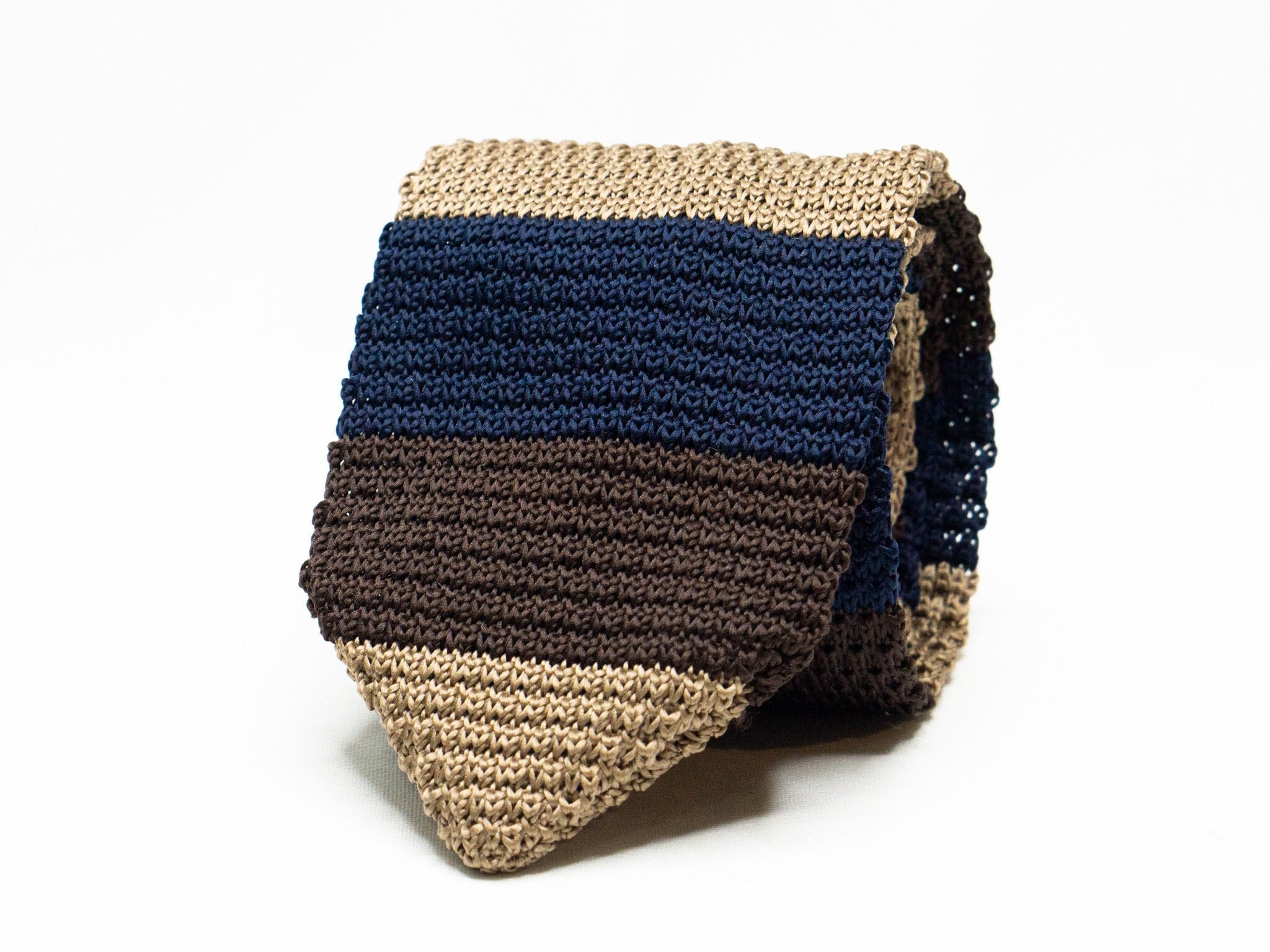 Navy Blue Tie Brown Knit Tie Tan Tie Knit Grenadine Tie for - Etsy