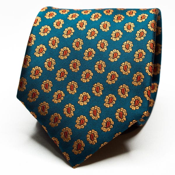 Petrol Paisley Krawatte für Männer Gold Paisley Krawatte Teal Hochzeitskrawatte Trauzeugen Hochzeitskrawatte Krawatte Förmliches Ereignis Krawatte Bräutigam Anzug Krawatte Geschenk für Ihn
