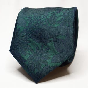 Dark Green Floral Tie Mens Green Necktie Emerald Green Tie Groomsmen Green Wedding Tie Groom Suit Tie Mens Necktie Floral Green Suit Tie
