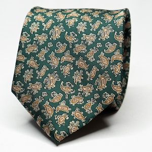 Green Paisley Tie Emerald Green Wedding Tie Paisley Dark Green Necktie For Groomsmen Wedding Party Tie For Best Man Gift For Him Wedding