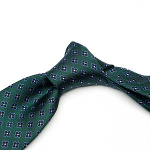 Emerald Green Tie Green Silk Tie Mens Green Floral Tie Silk Necktie Mens Green Wedding Tie Grooms Tie Blue Floral Tie Mens Flower Tie image 4