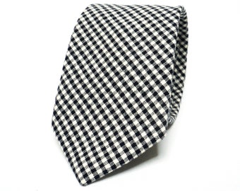 Schwarz Weiße Krawatte Baumwollhalsband für Männer Hochzeitsanzug Krawatte für Bräutigam Trauzeugen