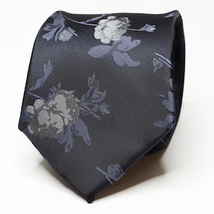 Black Floral Tie Men&#39;s Dark Flower Tie Men&#39;s Floral Necktie Black Groom Tie Groomsmen Wedding Party Tie Formal Suit Necktie Gift for Him