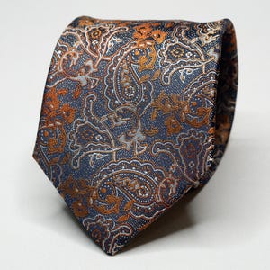 Black and Burnt Orange Paisley Pattern Tie Rust Bronze Necktie for Men Jacquard Necktie Suit Accessories Groom Groomsmen Tie for Wedding