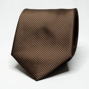 Brown Houndstooth Tie Men&#39;s Chocolate Brown Tie Classic Men&#39;s Necktie Brown Wedding Tie For Groom Suit Tie Groomsmen Party Tie Gift For Him