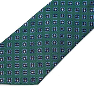 Emerald Green Tie Green Silk Tie Mens Green Floral Tie Silk Necktie Mens Green Wedding Tie Grooms Tie Blue Floral Tie Mens Flower Tie image 3