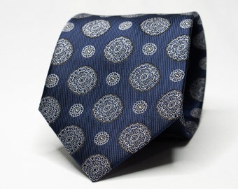 Marineblauwe medaillon stropdas Marineblauwe bruiloft stropdas Bruidegom pak stropdas Heren cadeau stropdas Groomsmen Matching Tie Heren Marine stropdas Beste man stropdas Trouwstropdas