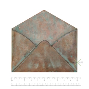Koperen patina metalen envelop 9 x 10 inch Valentijnsbrievenbus