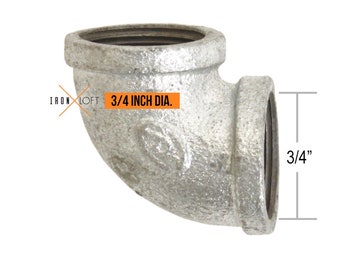 Industrial Pipe Hardware - 90 Elbow Fitting 3/4" Diameter