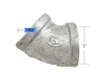 Industrial Pipe Hardware 45 Elbow Fitting - 1 Inch Dia
