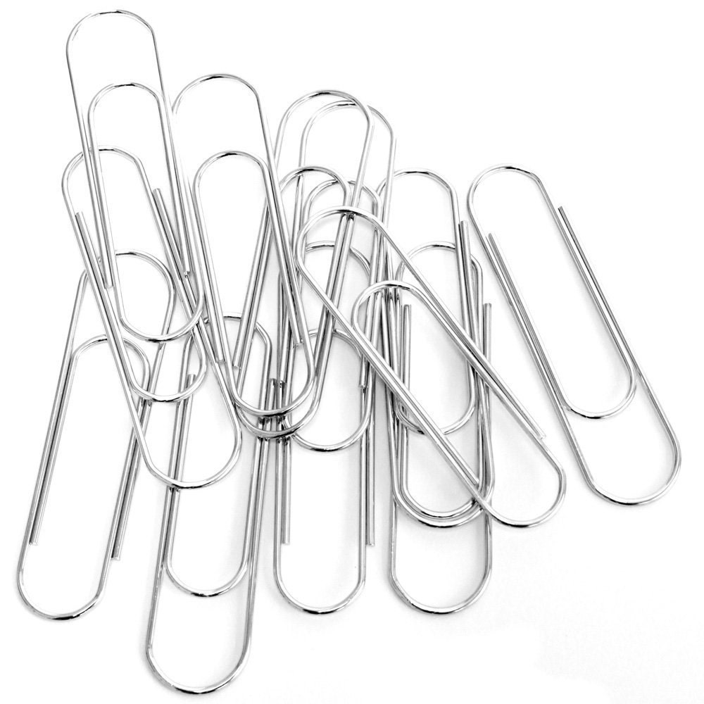 Jumbo Metal Paper Clips 4 12 Pack Shiny Metal Etsy