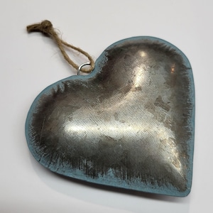 Metal Patina Hanging Heart Ornament