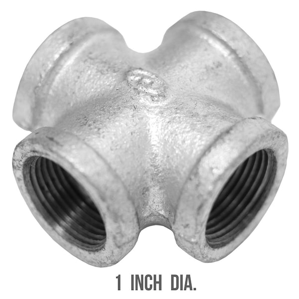 Industrial Pipe Hardware Cross Fitting - 1 Inch Dia
