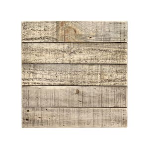 May include: A weathered wooden sign with five horizontal planks. The wood is a light brown color with a gray patina. The planks are slightly uneven and have a rustic look.