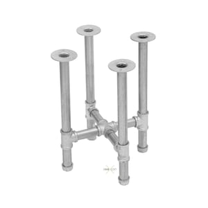 Industrial Pipe Side Table with Cross Piece Legs Kit - 1 Inch Pipe