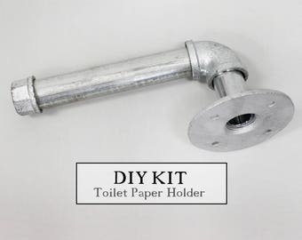 Portarrollos de papel higiénico de tubo industrial. Baño de estilo rústico, baño de tubo, decoración rústica para baños, almacenamiento de papel higiénico, accesorios de tubo de 3/4" de diámetro