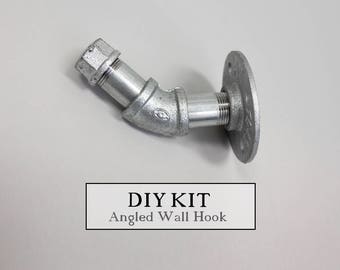 DIY Industrial Pipe Hardware Angled Wall Hook Kit