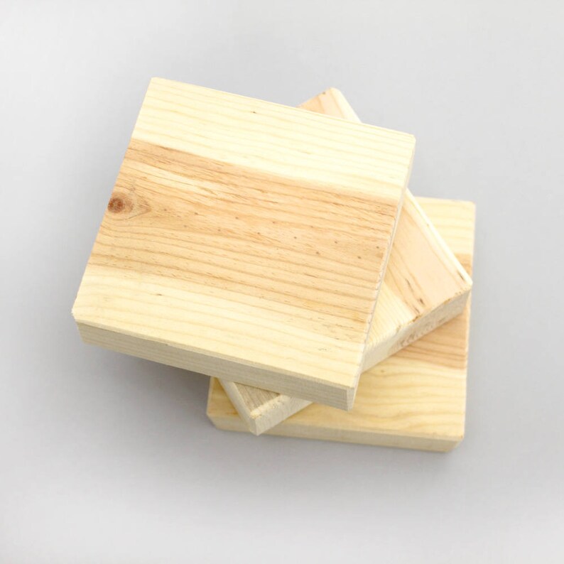 Set of 3 Pine Wood Blank Blocks 6 x 6 String Art Etsy