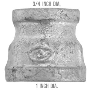 工業用亜鉛メッキパイプ装飾 - 1" から 3/4" の縮小器