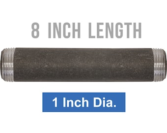 8 x Industrial 8" Pipe Hardware - 1 Inch Dia, 8 x Flange (IRON OXIDE BLACK)