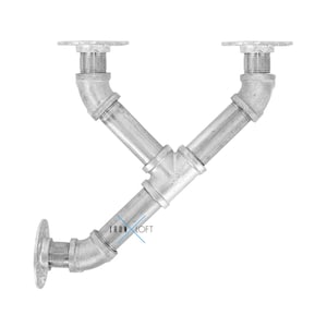 Industrial Pipe Corbel Shelf Bracket Kit - 1 Inch Pipe