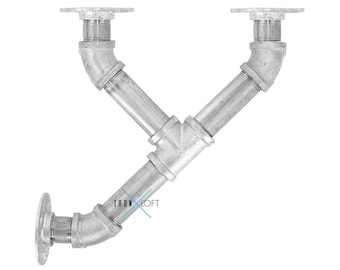 Industrial Pipe Corbel Shelf Bracket Kit - 1 Inch Pipe