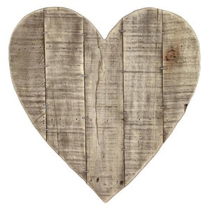 Pallet a forma di cuore in legno di recupero 14x14", legname grezzo segato, legno di fienile