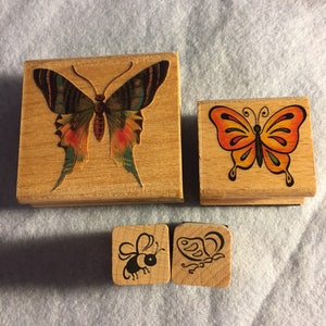 Stamps.4 Large,Medium, & Small.Butterflys, Bee, and Insect. image 1