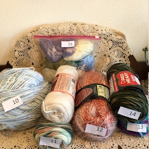 Yarn. Skeins and Balls sold by ounce. Acrylic, Nylon, Brushed Yarn. DIY. Lovely blend of colors. Perfect for a cozy throw and other items.