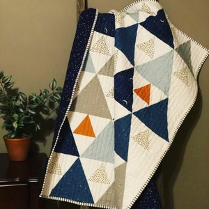 Modern Quilt - Triangle Peaks - Crib Size 40" x 48"