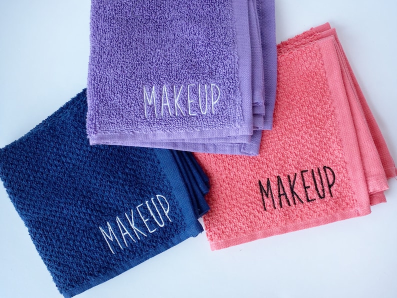 Makeup Wash Cloth Embroidered Makeup Removal Personalized Etsy
