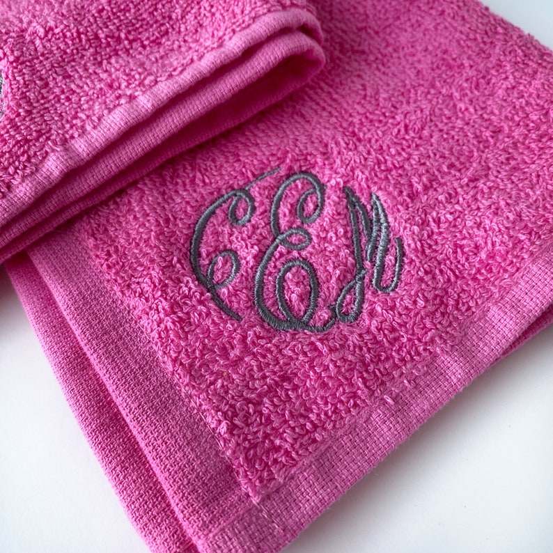 Monogrammed Wash Cloth Personalized Bathroom Decor Custom Etsy