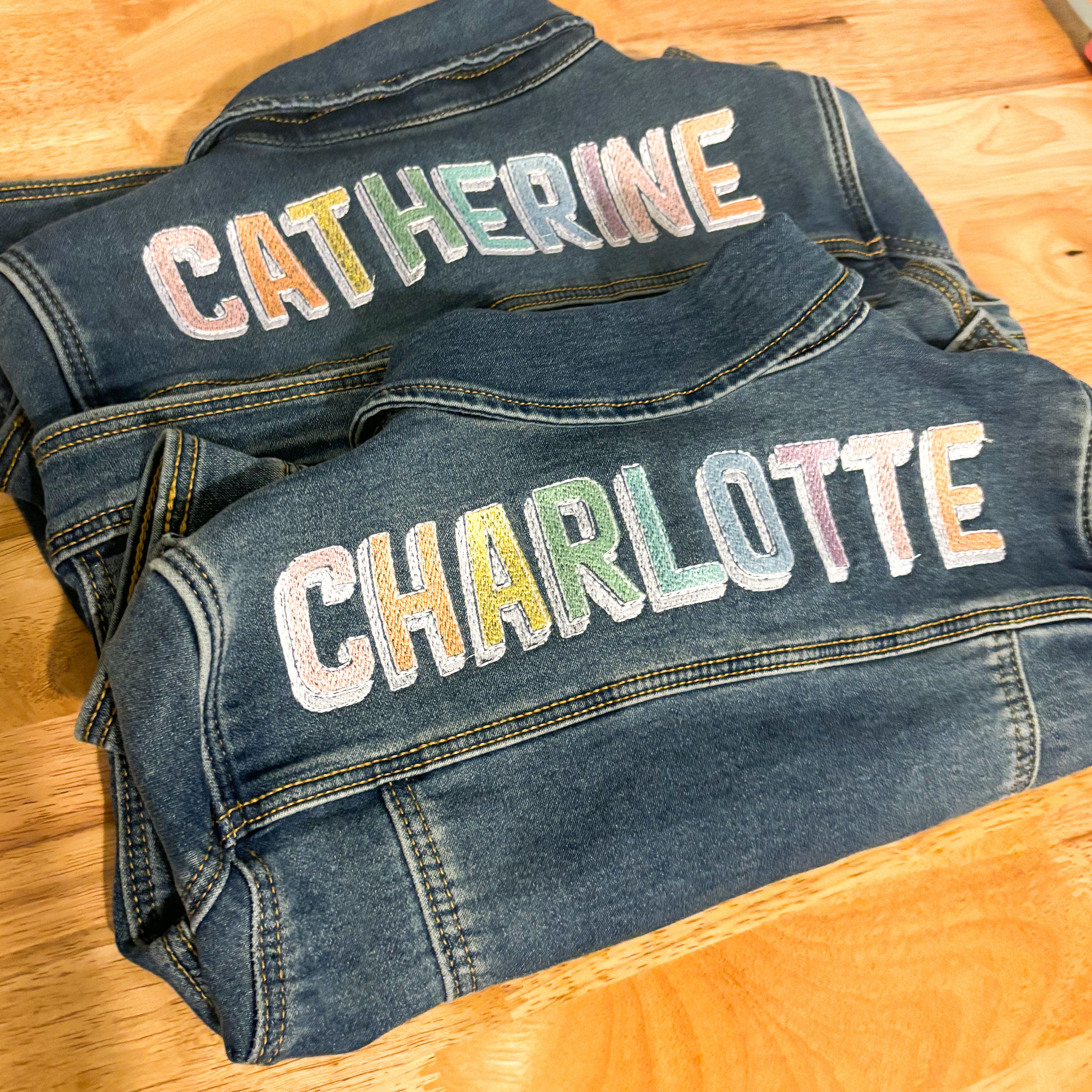Pastel Rainbow Kids Denim Jacket Kid s Personalized Jean Jacket