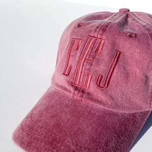 Kids Block Monogram Hat, Personalized Baseball Cap, Monogram Kids Gift, Embroidered Initial Hat, Children&#39;s Monogram Hat, Kid Size Hat