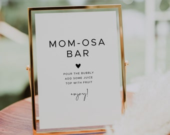 Cartello bar Momosa stampabile / Cartello bar Mimosa / Minimalista / Baby Shower / Download immediato 8x10 /