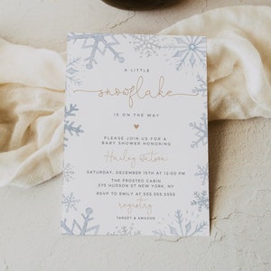 Snowflake Baby Shower Invitation, Winter Baby Shower Invitation, Gender Neutral Baby Shower Invitation | IVY