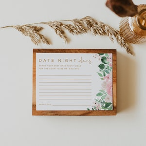 FLORA | Bridal Shower Date Night Ideas Card | Bridal Shower Games | Floral Blush Pink #011BG