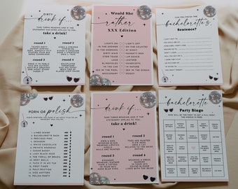 MARCIA / Ultimo pacchetto di giochi per feste di addio al nubilato in discoteca / Giochi per feste di addio al nubilato in discoteca / Bingo retrò per addio al nubilato / Gioco per bere se si è sposati