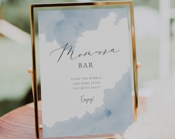 Momosa Bar Sign Printable | Mimosa Bar Sign | Minimalist | Baby Shower | Instant Download 8x10 | #01BW