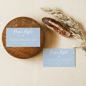 Dusty Blue Baby Shower Windel-Einsatz, Windel-Los, Windelkarte #010MB