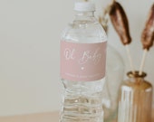 Pink Baby Shower Water Bottle Label Template | Girl Baby Shower | Water Bottle Label | Minimalist Baby Shower #022mp