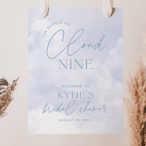 REESE | The Bride Is On Cloud Nine Bridal Shower Welcome Sign, On Cloud 9 Bridal Shower, Cloud Theme Bridal Shower Sign