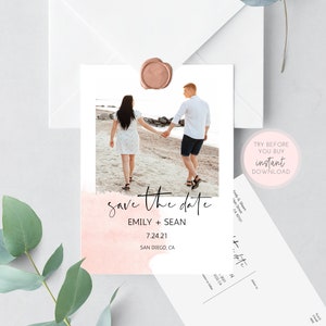 Photo Save the Date, DIY Save the Date, Printable Save the Date Postcard, Minimal Save the Date, Save our Date, Simple Save the Date