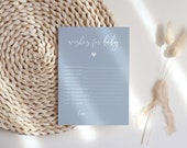 Blue Wishes for Baby Card: Shower Advice Game (Printable, Instant Download) #010MB